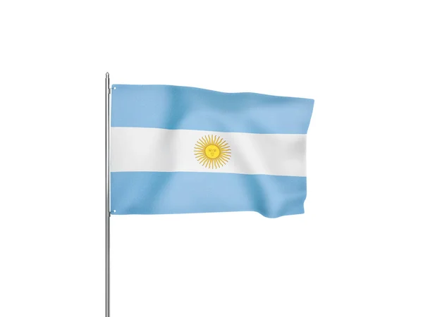 Argentina Flag Waving White Background Isolated Illustration — Stock Photo, Image