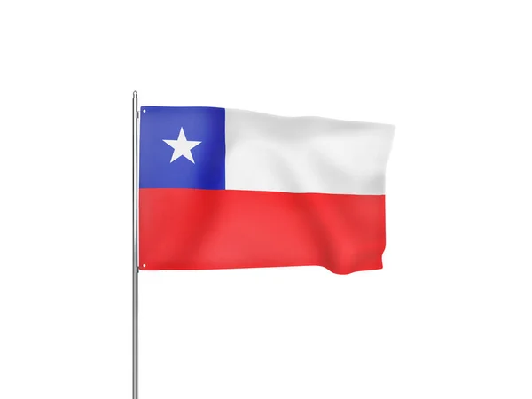 Bandera Chile Ondeando Fondo Blanco Ilustración Aislada —  Fotos de Stock