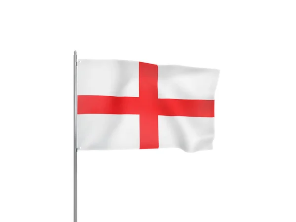 England Flagga Viftande Vit Bakgrund Isolerad Illustration — Stockfoto