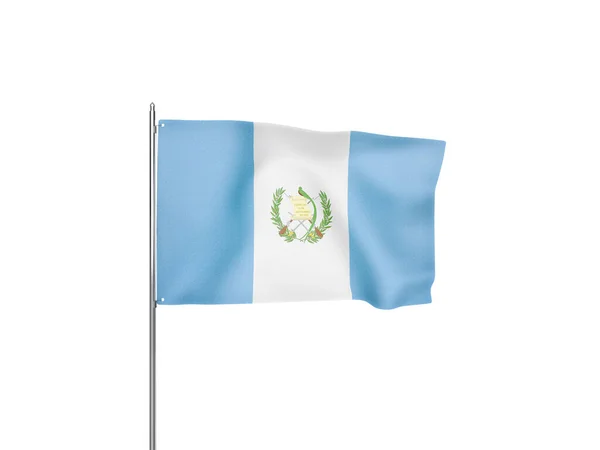 Guatemala Flagga Viftande Vit Bakgrund Isolerad Illustration — Stockfoto