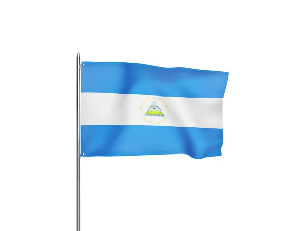 Nikaragua Flaga Macha Białym Tle Izolowane Ilustracji — Zdjęcie stockowe