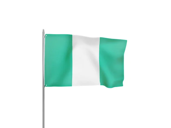 Nigeria Flag Waving White Background Isolated Illustration — Stock Photo, Image
