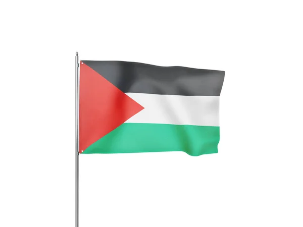 Palästina Flagge Schwenkt Weißen Hintergrund Isolierte Illustration — Stockfoto