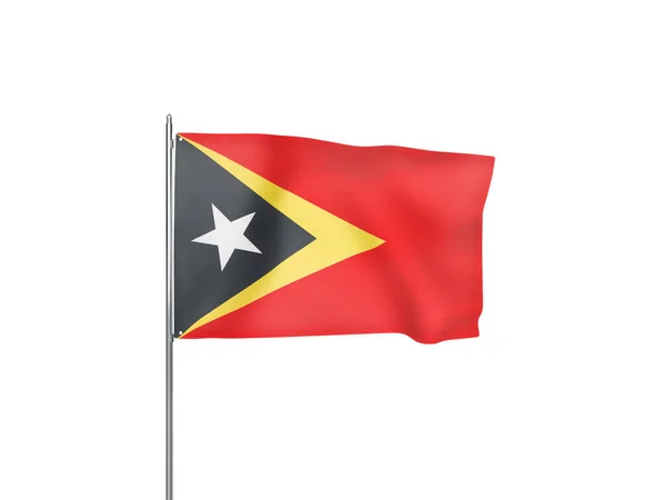 East Timor Flag Waving White Background Isolated Illustration — Stock Photo, Image