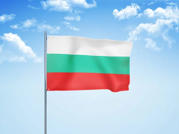 Bulgarije Vlag Zwaaien Bewolkte Hemel Illustratie — Stockfoto