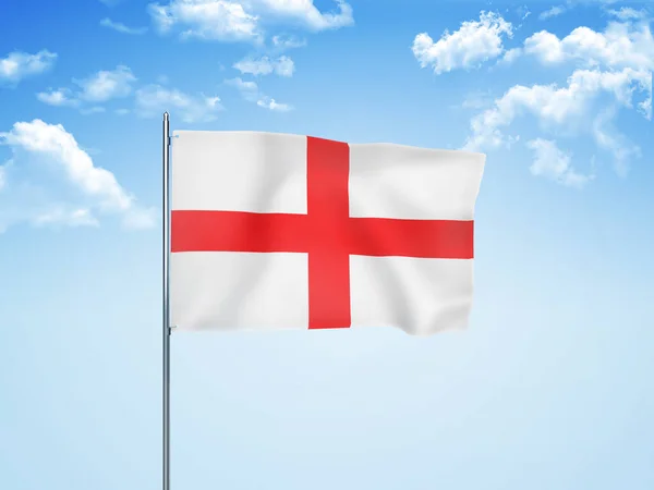 Bandeira Inglaterra Acenando Céu Nublado Ilustração — Fotografia de Stock