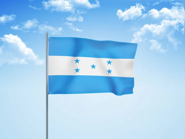 Honduras Flagga Viftar Molnig Himmel Illustration — Stockfoto
