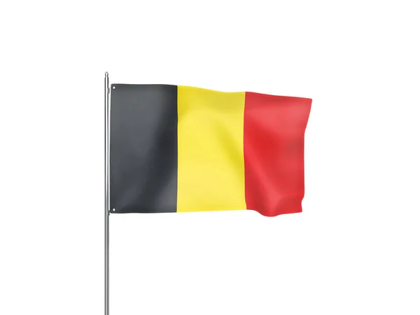Belgio Bandiera Sventolando Sfondo Bianco Isolato Illustrazione — Foto Stock