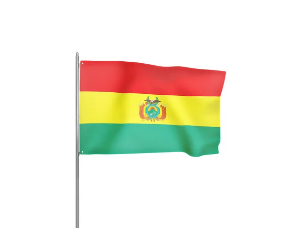 Bandera Bolivia Ondeando Fondo Blanco Ilustración Aislada — Foto de Stock