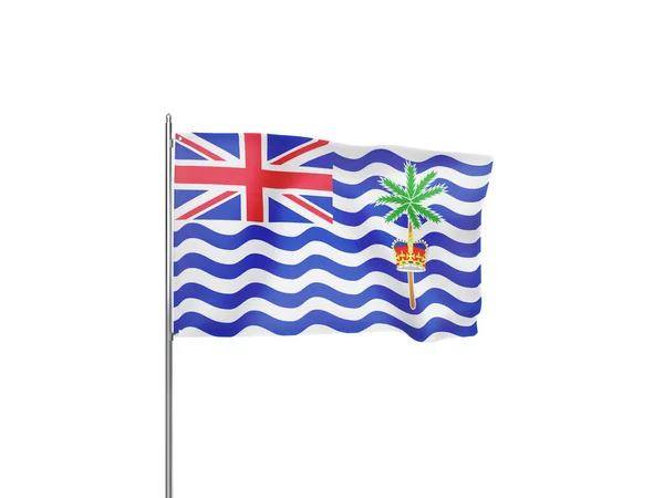 Brittiska Indiska Territoriet Flagga Viftande Vit Bakgrund Isolerad Illustration — Stockfoto