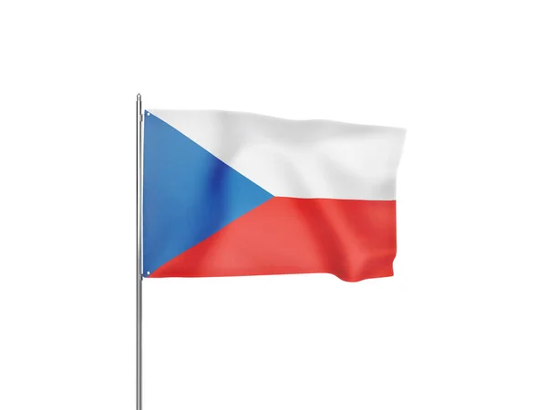Csehország Zászló Hullámzó Fehér Háttér Elszigetelt Illusztráció — Stock Fotó