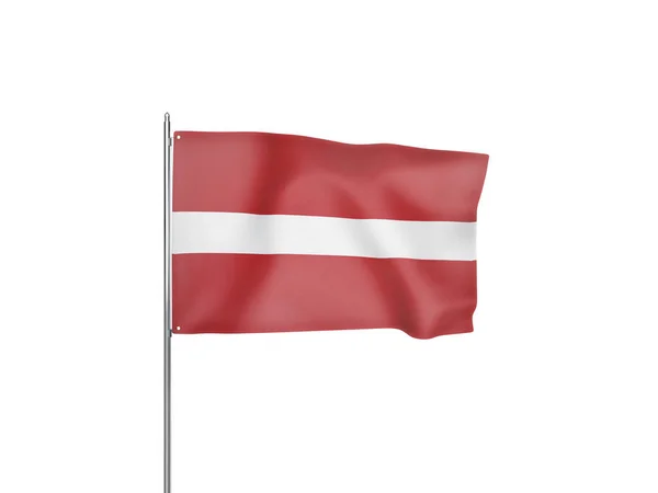 Lettland Flagge Schwenkt Weißen Hintergrund Isolierte Illustration — Stockfoto