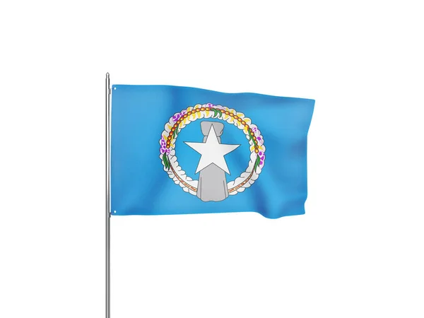 Severní Mariany Ostrovy Vlajka Mávání Bílým Pozadím Izolované Ilustrace — Stock fotografie