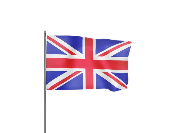 Vereinigtes Königreich Flagge Schwenkt Weißen Hintergrund Isolierte Illustration — Stockfoto