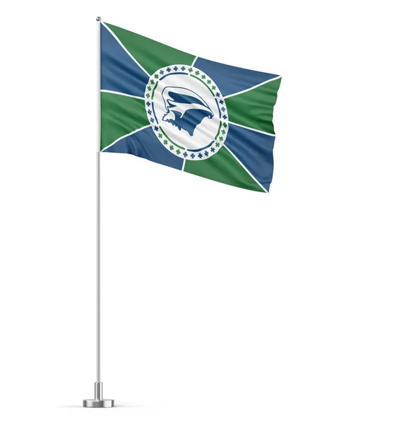 Мартиніка Прапор Флагштоку Білий Фон Ізольований Ілюстрація — стокове фото