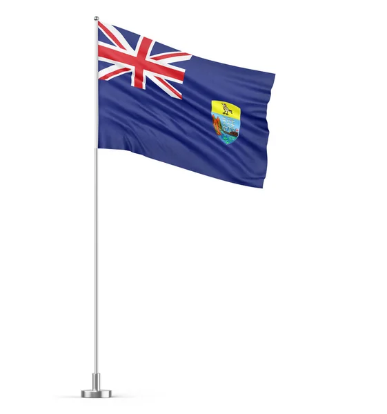 Bandeira Santa Helena Sobre Fundo Branco Flagpole Ilustração Isolada — Fotografia de Stock