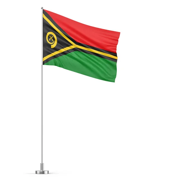 Bandera Vanuatu Sobre Fondo Blanco Asta Bandera Ilustración Aislada —  Fotos de Stock