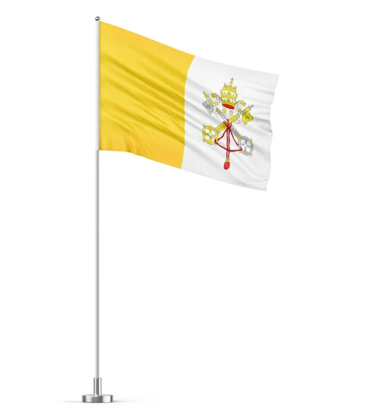 Vatican Flag Flagpole White Background Isolated Illustration — Stock Photo, Image