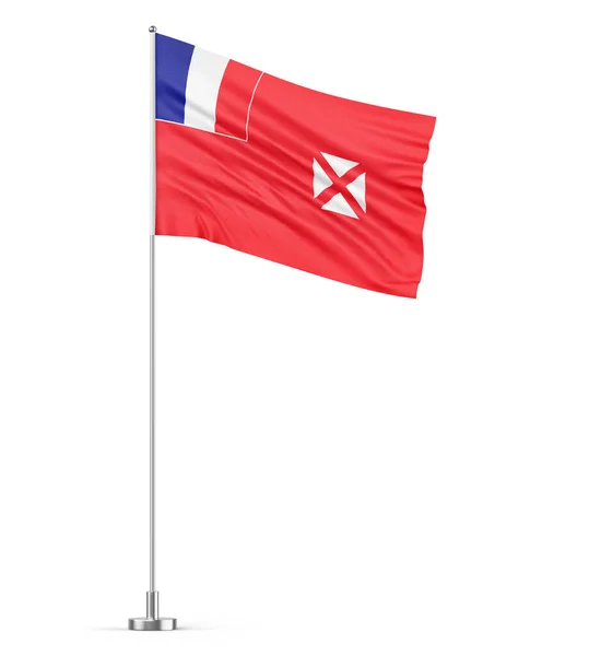 Wallis Futuna Bandeira Fundo Branco Mastro Isolado Ilustração — Fotografia de Stock