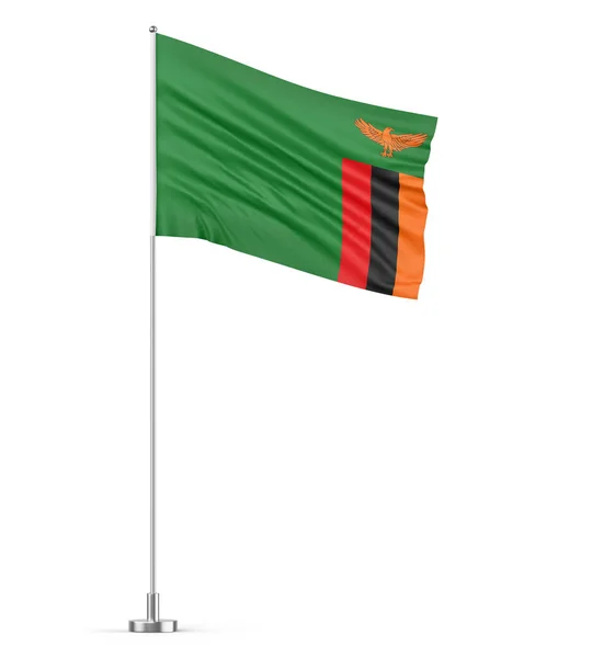 Zambijská Vlajka Vlajkovém Bílém Pozadí Izolované Ilustrace — Stock fotografie
