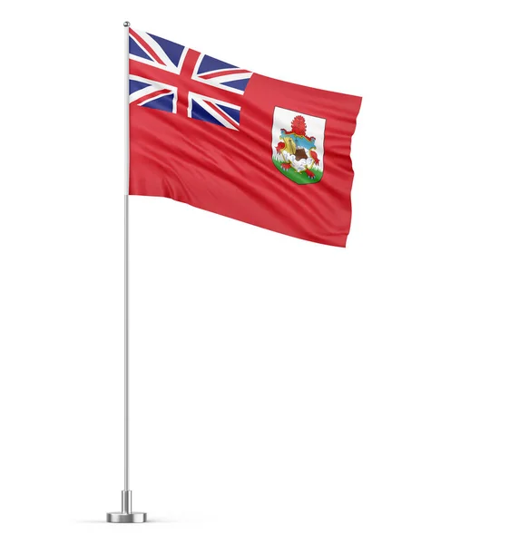 Bandeira Das Bermudas Fundo Branco Flagpole Isolado Ilustração — Fotografia de Stock