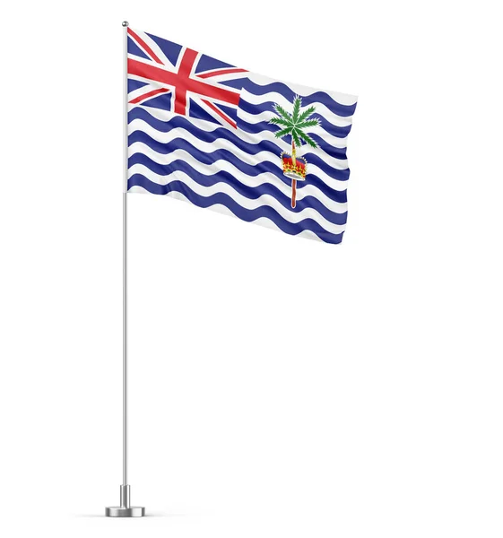 Bandera Del Territorio Indio Británico Sobre Fondo Blanco Del Asta —  Fotos de Stock