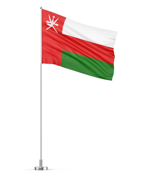 Ománská Vlajka Vlajkovém Bílém Pozadí Izolované Ilustrace — Stock fotografie
