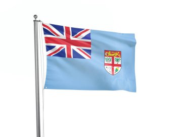 Fiji bayrağı izole edilmiş beyaz arkaplan 3D illüstrasyon