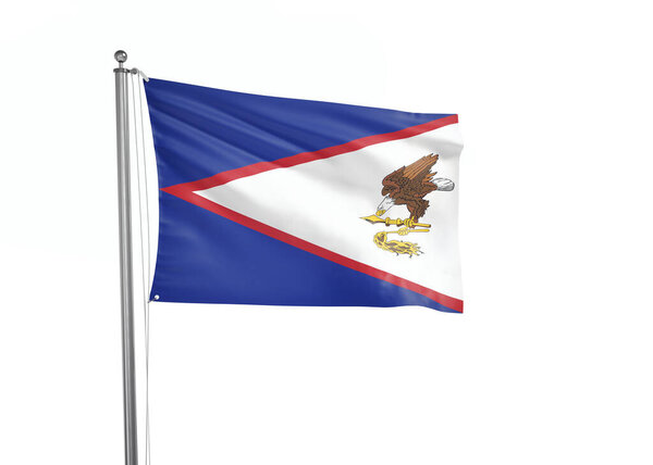 Флаг Американского Самоа на белом фоне 3D иллюстрация
