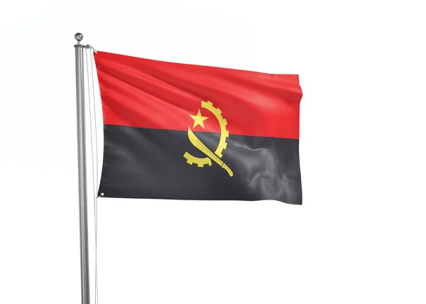Bandeira Angola Isolado Fundo Branco Ilustração — Fotografia de Stock