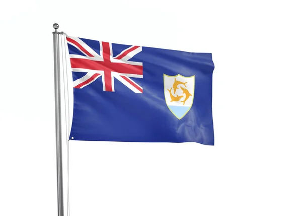 Anguilla Flagga Isolerad Vit Bakgrund Illustration — Stockfoto
