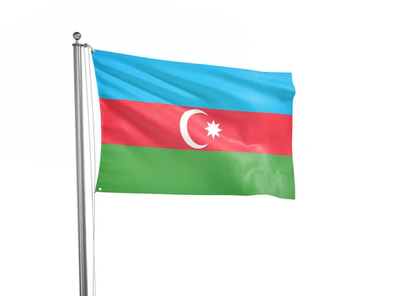 Azerbeidzjaanse Vlag Geïsoleerde Witte Achtergrond Illustratie — Stockfoto