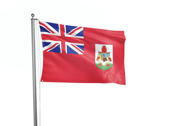 百慕大旗孤立的白色背景3D插图 — 图库照片