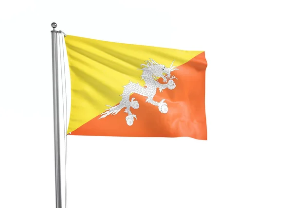 Bandeira Butão Isolado Fundo Branco Ilustração — Fotografia de Stock