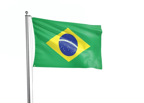 Σημαία Βραζιλίας Απομονωμένο Λευκό Φόντο Εικονογράφηση — Φωτογραφία Αρχείου