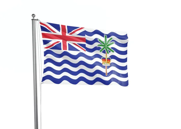 British Indian Territory Vlag Geïsoleerde Witte Achtergrond Illustratie — Stockfoto