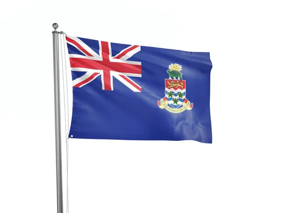 Caymanöarna Flagga Isolerad Vit Bakgrund Illustration — Stockfoto