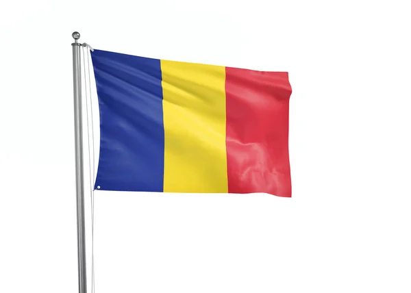 Csád Zászló Elszigetelt Fehér Háttér Illusztráció — Stock Fotó