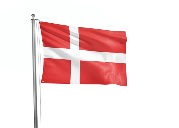 Drapeau Danemark Isolé Fond Blanc Illustration — Photo