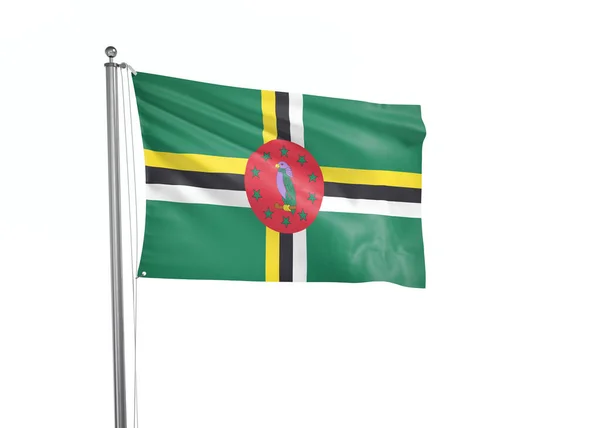 Dominika Zászló Elszigetelt Fehér Háttér Illusztráció — Stock Fotó
