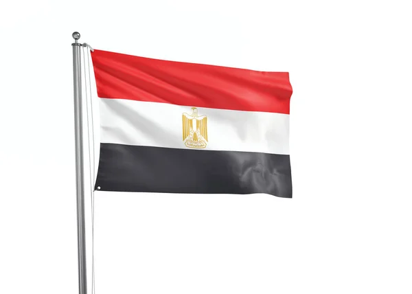 Egypten Flagga Isolerad Vit Bakgrund Illustration — Stockfoto