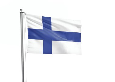 Finlandiya bayrağı izole edilmiş beyaz arkaplan 3D illüstrasyon