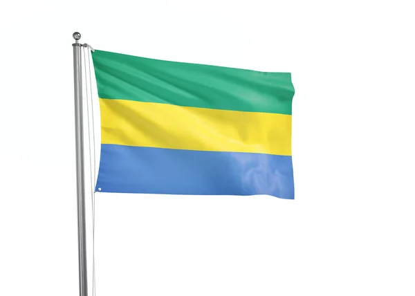 Gabon Bayrağı Beyaz Arkaplanı Izole Etti Illüstrasyon — Stok fotoğraf