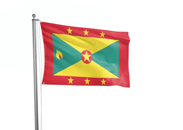 Grenada Bandiera Isolato Sfondo Bianco Illustrazione — Foto Stock