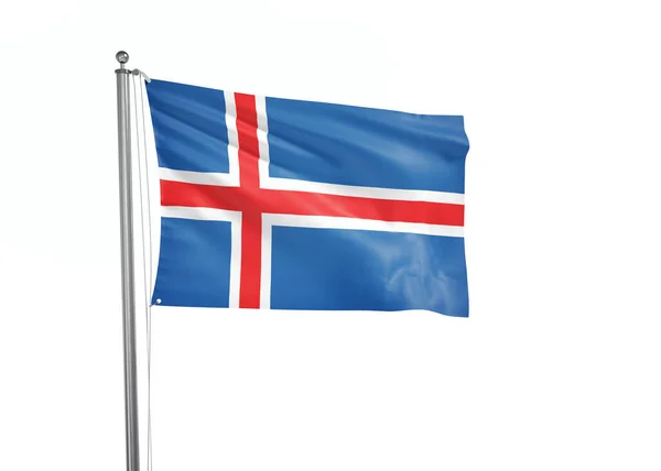 Bandera Islandia Fondo Blanco Aislado Ilustración —  Fotos de Stock