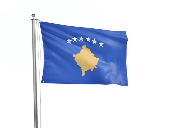 Bandeira Kosovo Isolado Fundo Branco Ilustração — Fotografia de Stock
