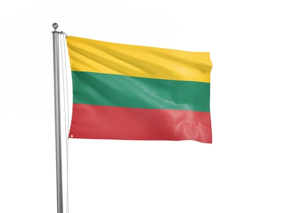 Litouwen Vlag Geïsoleerde Witte Achtergrond Illustratie — Stockfoto