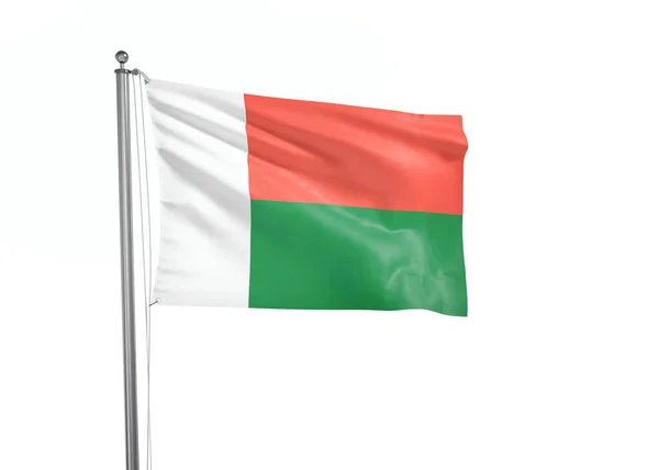 Madagaskar Vlag Geïsoleerde Witte Achtergrond Illustratie — Stockfoto