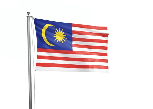 Σημαία Μαλαισίας Απομονωμένο Λευκό Φόντο Εικονογράφηση — Φωτογραφία Αρχείου