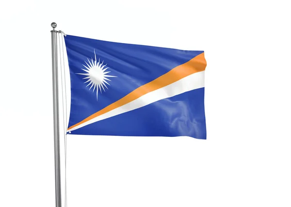 Marshall Islands Flagga Isolerad Vit Bakgrund Illustration — Stockfoto
